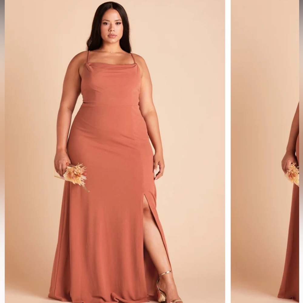 Birdy Grey Women’s Crepe Terracotta Leg Slit Tank Top Maxi Dress Size 1X
